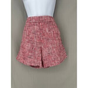 Banana Republic Shorts Womens Medium Red Tweed High Rise Pockets Academia Preppy